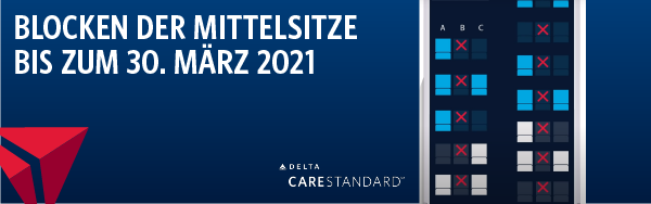 Blockierung von Mittelsitzen bis März 2021 Blockierung von Mittelsitzen bis März 2021